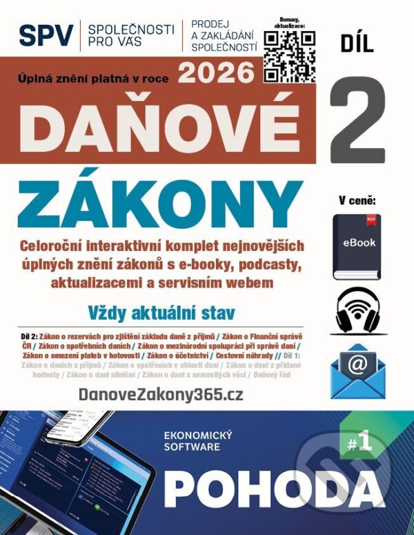 E-kniha: Daňové zákony 2026 (Díl 2.) (Alice Hanáková a Jaroslav Černý). DonauMedia, 2026 E-kniha: Daňové zákony 2026 (Díl 2.) (Alice Hanáková a Jaroslav Černý). DonauMedia, 2026