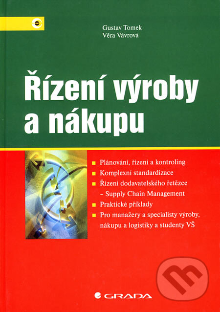 Kniha: Řízení výroby a nákupu (Gustav Tomek a Věra Vávrová). Grada, 2007 Kniha: Řízení výroby a nákupu (Gustav Tomek a Věra Vávrová). Grada, 2007