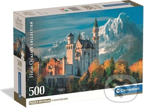 Puzzle: Puzzle Zámek Neuschwanstein 500 dílků (Clementoni). Clementoni, 2026 Puzzle: Puzzle Zámek Neuschwanstein 500 dílků (Clementoni). Clementoni, 2026