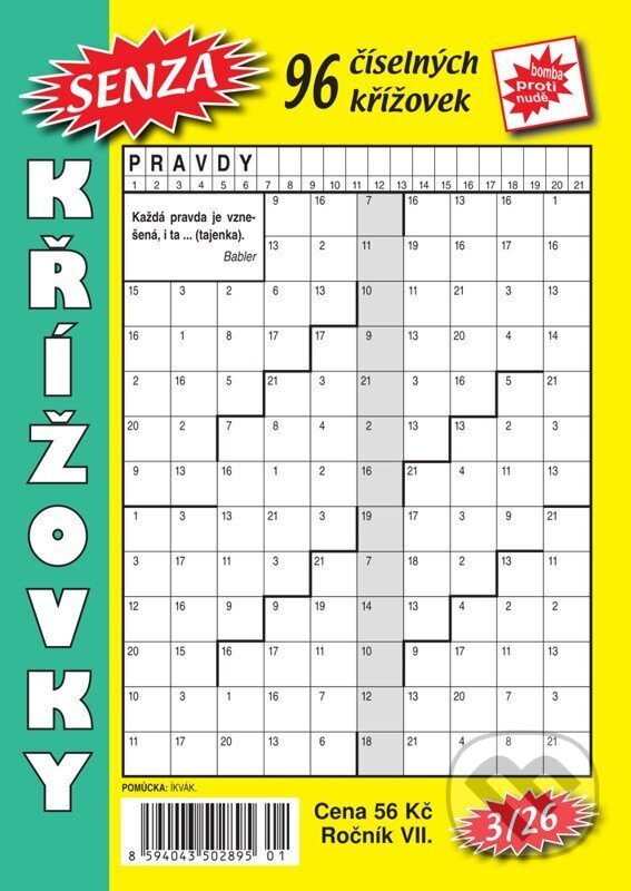 Senza číselné křížovky 3/2026 (Telpres). Telpres, 2026 Senza číselné křížovky 3/2026 (Telpres). Telpres, 2026