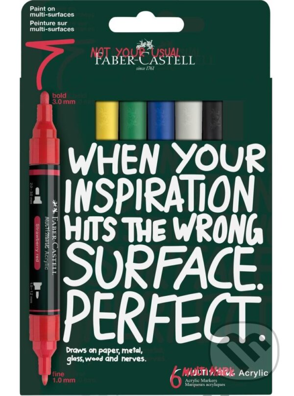 Akrylové popisovače multimark Set 6 Basic (Faber-Castell). Faber-Castell Akrylové popisovače multimark Set 6 Basic (Faber-Castell). Faber-Castell