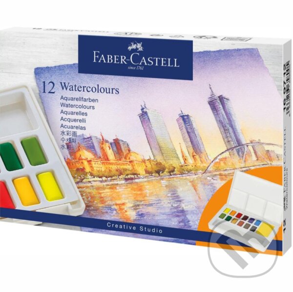 Akvarelové farby set 12 farebné (Faber-Castell). Faber-Castell Akvarelové farby set 12 farebné (Faber-Castell). Faber-Castell