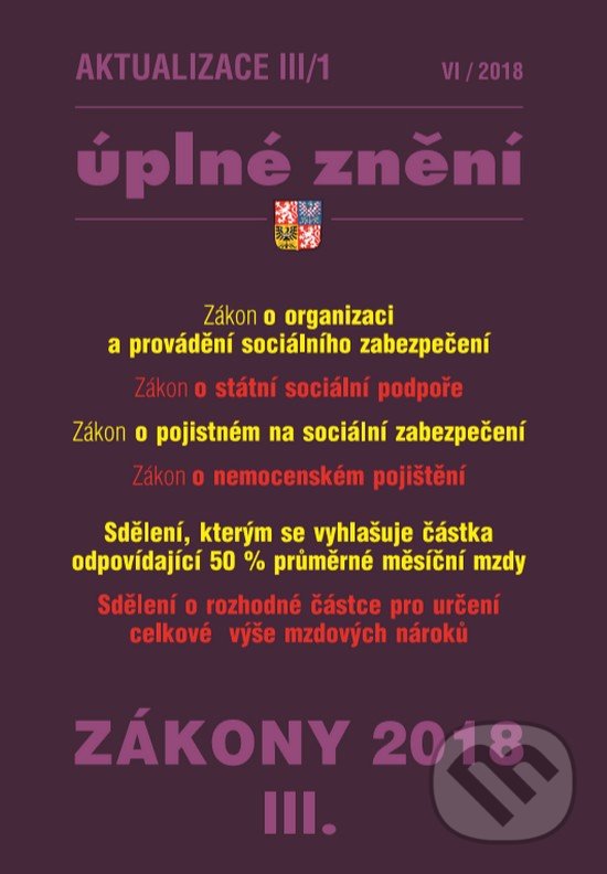 Aktualizace III/1 2018 (Poradce s.r.o.). Poradce s.r.o., 2018 Aktualizace III/1 2018 (Poradce s.r.o.). Poradce s.r.o., 2018