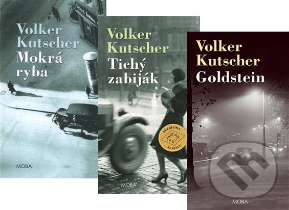 Kniha: Mokrá ryba + Tichý zabiják + Goldstein (kolekce) (Volker Kutscher). Moba, 2019 Kniha: Mokrá ryba + Tichý zabiják + Goldstein (kolekce) (Volker Kutscher). Moba, 2019