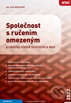 Kniha: Společnost s ručením omezeným (Pavel Běhounek). ANAG, 2023 Kniha: Společnost s ručením omezeným (Pavel Běhounek). ANAG, 2023