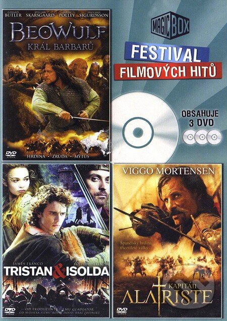 Film: Beowulf, Tristan a Isolda, Kapitán Alatriste (kolekcia - 3 DVD) (Magicbox) (). Magicbox Film: Beowulf, Tristan a Isolda, Kapitán Alatriste (kolekcia - 3 DVD) (Magicbox) (). Magicbox