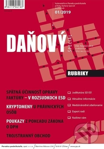 Daňový špeciál 1/2019 (Poradca podnikateľa). Poradca podnikateľa, 2019 Daňový špeciál 1/2019 (Poradca podnikateľa). Poradca podnikateľa, 2019