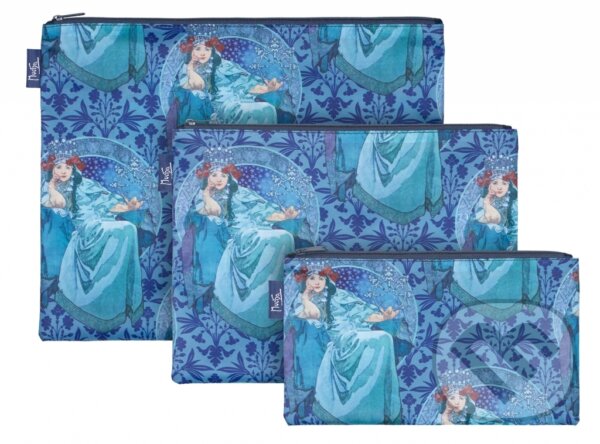 Set 3 taštiček Baagl Mucha - Hyacinta (Presco Group). Presco Group, 2019 Set 3 taštiček Baagl Mucha - Hyacinta (Presco Group). Presco Group, 2019