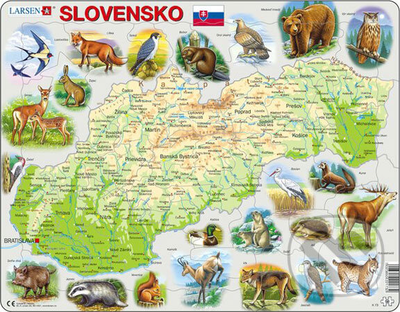 Puzzle: Slovensko (všeobecnozemepisné) K73 (Larsen). Larsen Puzzle: Slovensko (všeobecnozemepisné) K73 (Larsen). Larsen