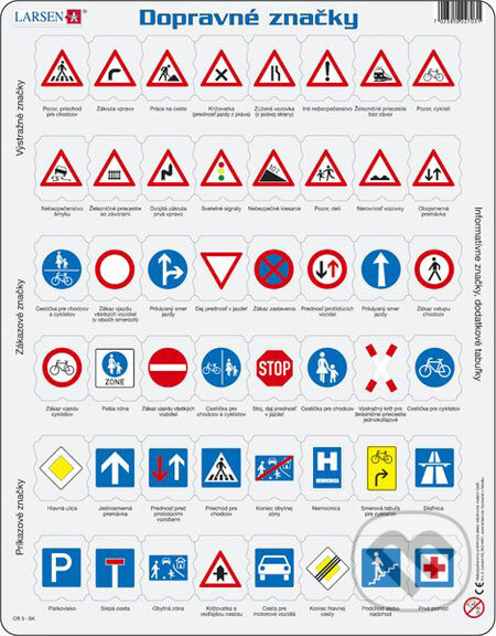 Puzzle: Dopravné značky OB3 (Larsen). Larsen Puzzle: Dopravné značky OB3 (Larsen). Larsen