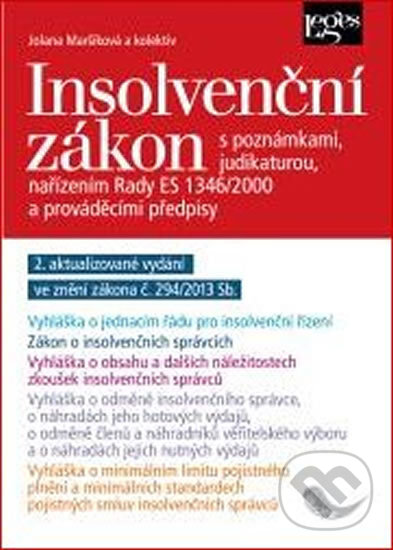 Kniha: Insolvenční zákon (Jolana Maršíková). Leges Kniha: Insolvenční zákon (Jolana Maršíková). Leges