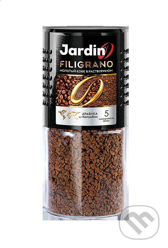 Kávy a čaje: JARDIN Instant Arabika Filigrano (Bio - Racio). Bio - Racio, 2019 Kávy a čaje: JARDIN Instant Arabika Filigrano (Bio - Racio). Bio - Racio, 2019