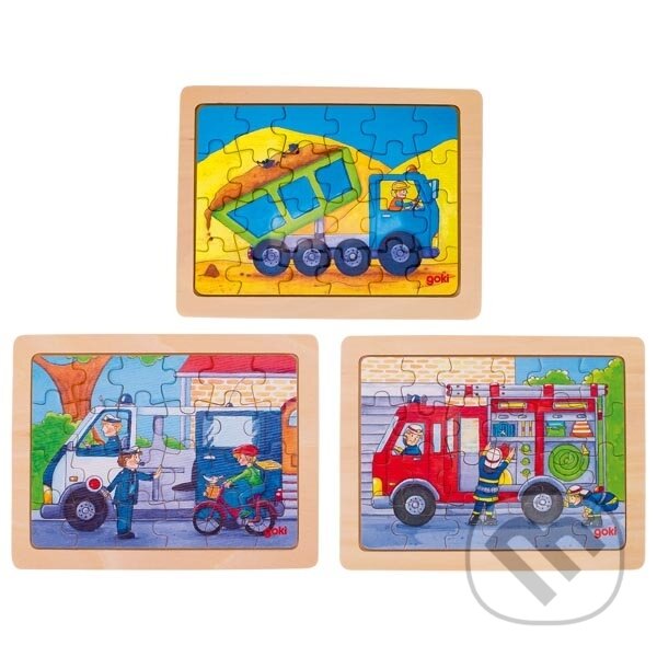 Puzzle: Puzzle drevené autá v práci (Goki). Goki, 2019 Puzzle: Puzzle drevené autá v práci (Goki). Goki, 2019