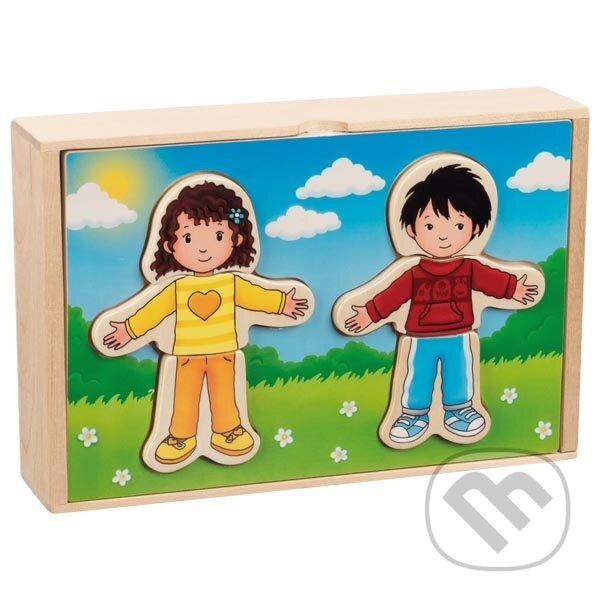 Společenská hra: Drevené puzzle: Obleč deti (Goki). Goki, 2019 Společenská hra: Drevené puzzle: Obleč deti (Goki). Goki, 2019