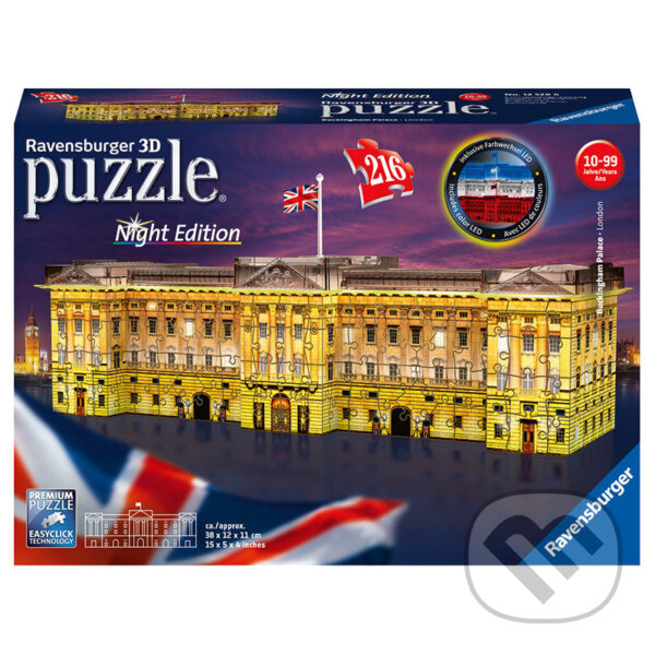 Puzzle noční edice 3D - Buckinghamský palác, Ravensburger, 2019