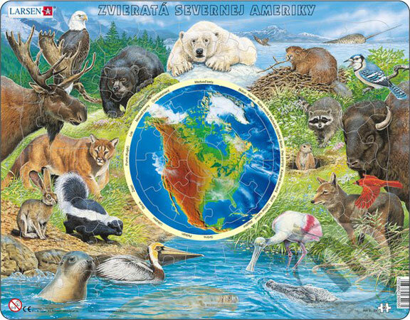 Puzzle: Zvieratá Severnej Ameriky AW3 (Larsen). Larsen Puzzle: Zvieratá Severnej Ameriky AW3 (Larsen). Larsen