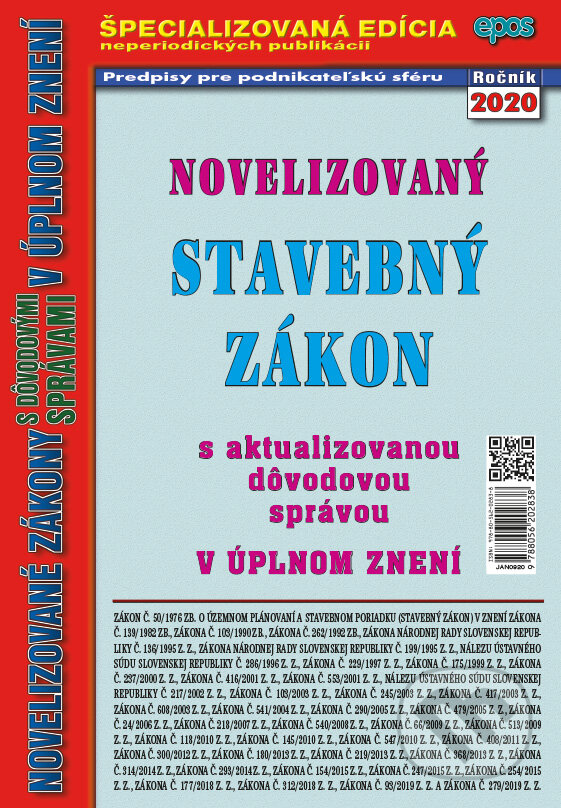 Kniha: Novelizovaný Stavebný zákon (Epos). Epos, 2020 Kniha: Novelizovaný Stavebný zákon (Epos). Epos, 2020