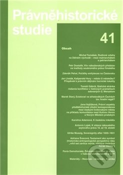 Kniha: Právněhistorické studie 41 (Ladislav Soukup). Karolinum, 2012 Kniha: Právněhistorické studie 41 (Ladislav Soukup). Karolinum, 2012
