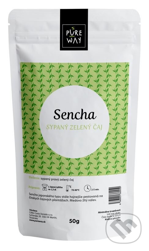 Kávy a čaje: Sencha - sypaný zelený čaj (Pure Way). Pure Way, 2020 Kávy a čaje: Sencha - sypaný zelený čaj (Pure Way). Pure Way, 2020