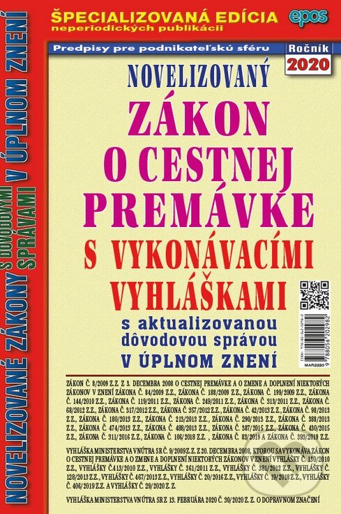Kniha: Zákon o cestnej premávke (Epos). Epos, 2020 Kniha: Zákon o cestnej premávke (Epos). Epos, 2020