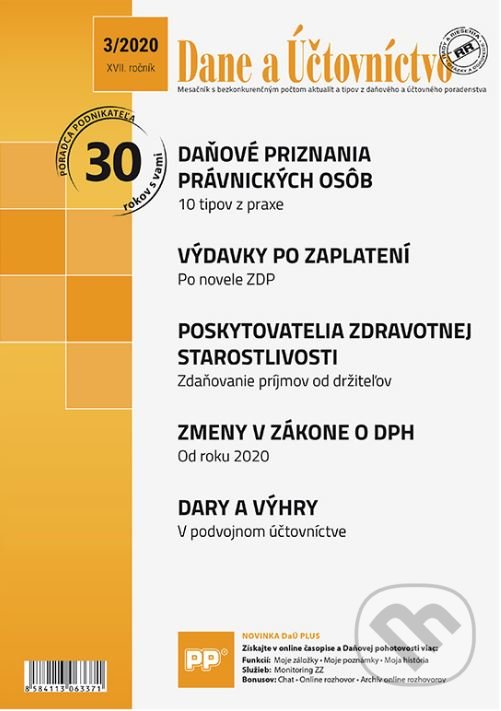 Dane a účtovníctvo 3/2020 (Poradca podnikateľa). Poradca podnikateľa, 2020 Dane a účtovníctvo 3/2020 (Poradca podnikateľa). Poradca podnikateľa, 2020