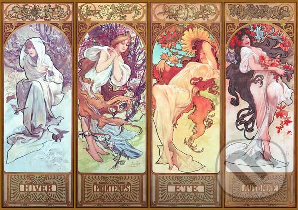 Puzzle: Zima, Jar, Leto, Jeseň, Alfons Mucha (Educa). Educa Puzzle: Zima, Jar, Leto, Jeseň, Alfons Mucha (Educa). Educa