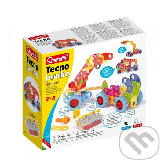 Společenská hra: Tecno Jumbo toolbox - stavebnice se šroubky a matičkami (Quercetti). Quercetti, 2020 Společenská hra: Tecno Jumbo toolbox - stavebnice se šroubky a matičkami (Quercetti). Quercetti, 2020