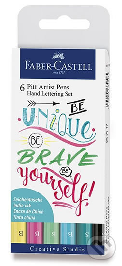 Faber - Castell Popisovač Pitt Artist Pen Handlettering - pastelová sada 6 ks (Faber-Castell). Faber-Castell, 2020 Faber - Castell Popisovač Pitt Artist Pen Handlettering - pastelová sada 6 ks (Faber-Castell). Faber-Castell, 2020