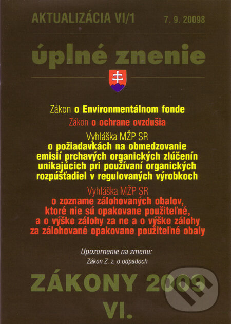 Kniha: Aktualizácia VI/1 (Poradca s.r.o.). Poradca s.r.o., 2009 Kniha: Aktualizácia VI/1 (Poradca s.r.o.). Poradca s.r.o., 2009