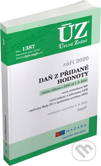 Kniha: Úplné Znění - 1387 Daň z přidané hodnoty 2020 (Sagit). Sagit, 2020 Kniha: Úplné Znění - 1387 Daň z přidané hodnoty 2020 (Sagit). Sagit, 2020