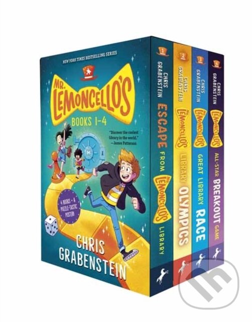 Kniha: Mr. Lemoncello's 4-Book Boxed Set (Chris Grabenstein). Random House, 2020 Kniha: Mr. Lemoncello's 4-Book Boxed Set (Chris Grabenstein). Random House, 2020