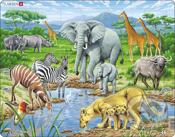 Puzzle: Africká savana (FH9) (Larsen). Larsen Puzzle: Africká savana (FH9) (Larsen). Larsen
