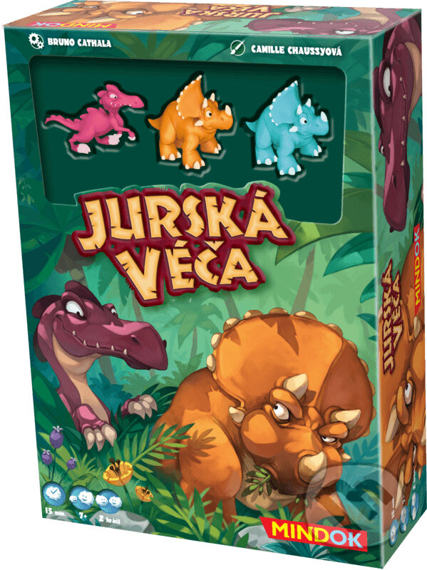 Společenská hra: Jurská véča (Bruno Cathala). Mindok, 2020 Společenská hra: Jurská véča (Bruno Cathala). Mindok, 2020