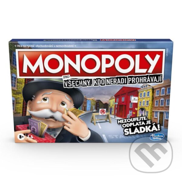 Spoločenská hra: Monopoly pro všechny, kdo neradi prohrávají (Hasbro). Hasbro, 2021 Spoločenská hra: Monopoly pro všechny, kdo neradi prohrávají (Hasbro). Hasbro, 2021