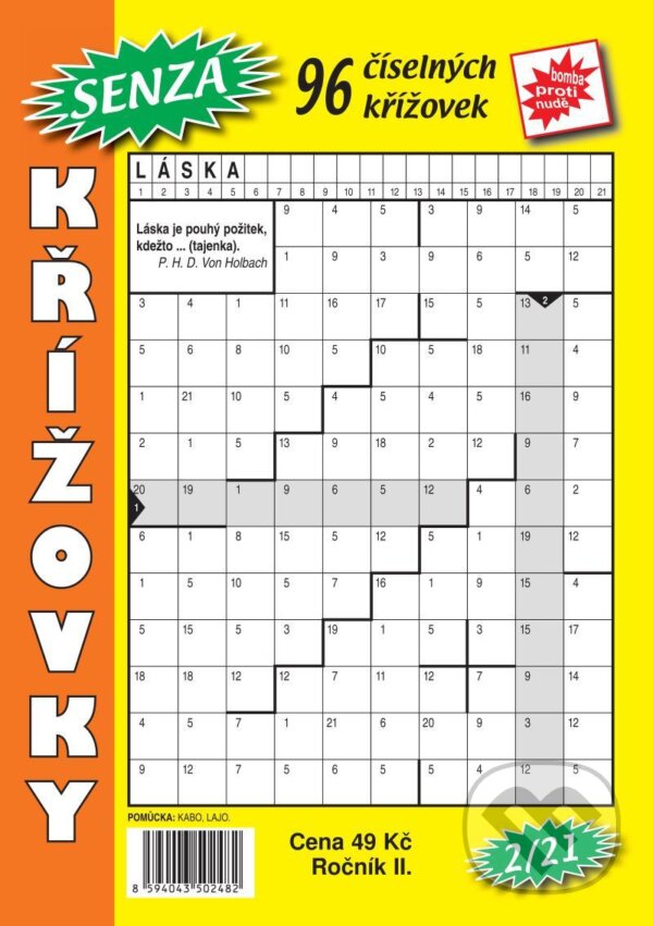 Kniha: Senza číselné křížovky 2/2021 (Telpres). Telpres, 2021 Kniha: Senza číselné křížovky 2/2021 (Telpres). Telpres, 2021