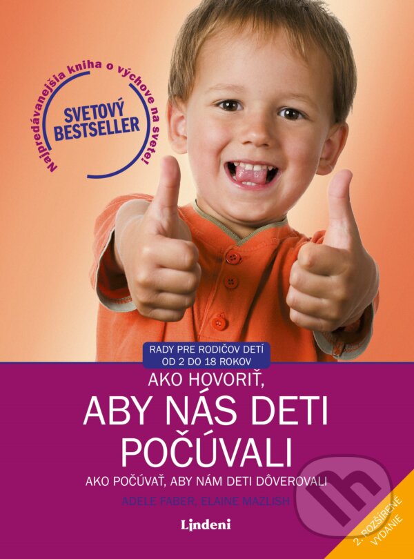 Kniha: Ako hovoriť, aby nás deti počúvali (Adele Faber a Elaine Mazlish). Lindeni, 2021 Kniha: Ako hovoriť, aby nás deti počúvali (Adele Faber a Elaine Mazlish). Lindeni, 2021