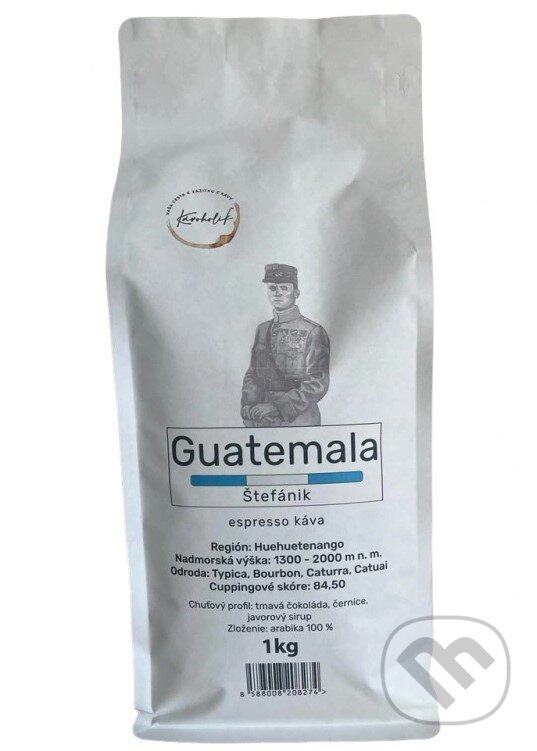 Kávy a čaje: Káva Štefánik Guatemala (Kávoholik). Kávoholik, 2021 Kávy a čaje: Káva Štefánik Guatemala (Kávoholik). Kávoholik, 2021
