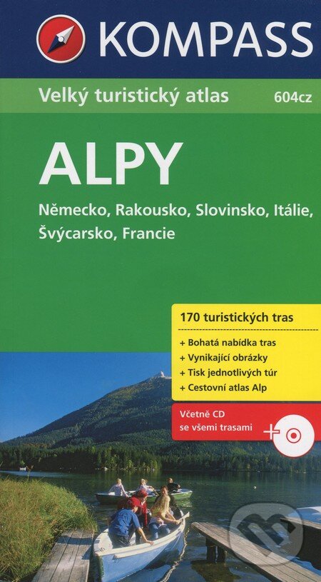 Kniha: Velký turistický atlas - Alpy + CD (Kompass). Kompass Kniha: Velký turistický atlas - Alpy + CD (Kompass). Kompass