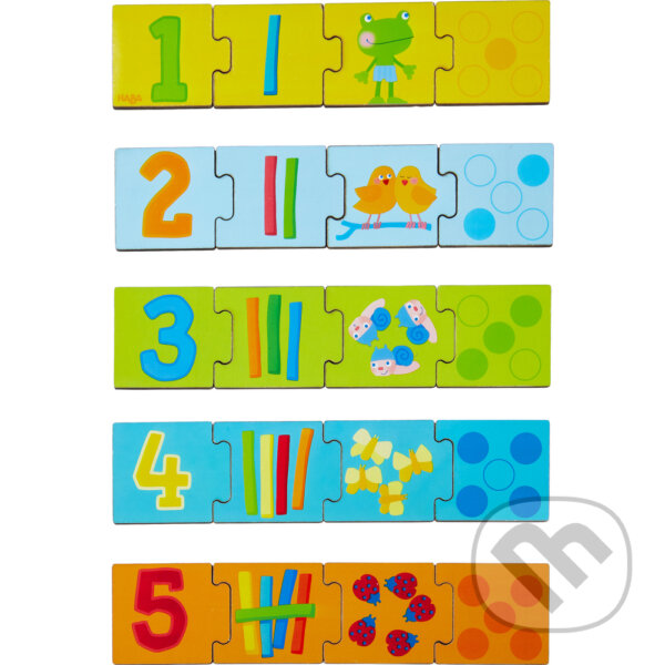 Puzzle: Drevené puzzle na učenie čísel do 5 (Haba). Haba, 2021 Puzzle: Drevené puzzle na učenie čísel do 5 (Haba). Haba, 2021