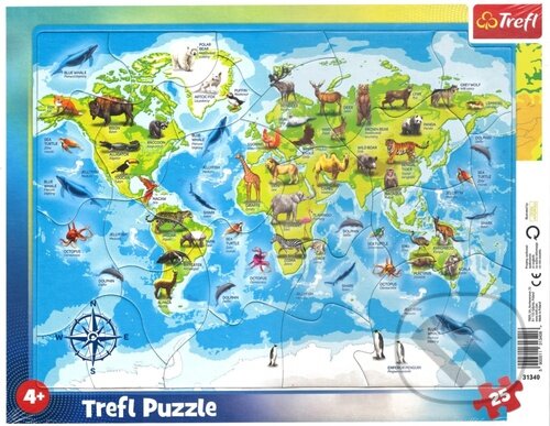 Puzzle: Mapa světa se zvířátky (Trefl). Trefl, 2021 Puzzle: Mapa světa se zvířátky (Trefl). Trefl, 2021