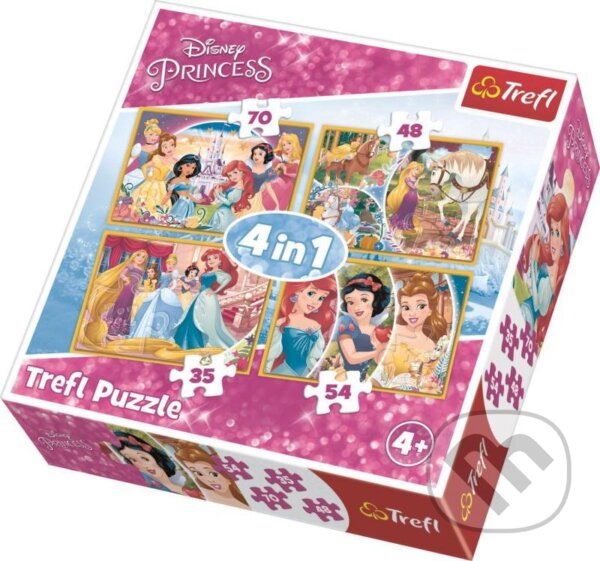 Puzzle: Disney princezny: Veselé krásky 4v1 (Trefl). Trefl, 2021 Puzzle: Disney princezny: Veselé krásky 4v1 (Trefl). Trefl, 2021
