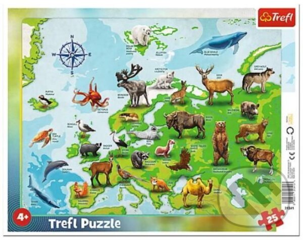 Puzzle: Mapa Evropy se zvířátky (Trefl). Trefl, 2021 Puzzle: Mapa Evropy se zvířátky (Trefl). Trefl, 2021