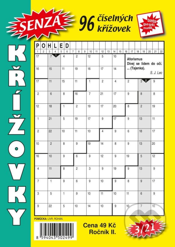 Kniha: Senza číselné křížovky 3/2021 (Telpres). Telpres, 2021 Kniha: Senza číselné křížovky 3/2021 (Telpres). Telpres, 2021