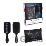 Set kartáč - hrebeň na vlasy s kozmetickou taškou Friends