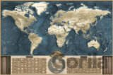 Stieracia mapa sveta Deluxe XXL – coffee