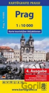 Prag - Karte touristischer Attraktionen /1:10 tis.