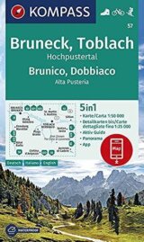 Bruneck, Brunico, Toblach, Dobbiaco, Hochpustertal, Alta Pusteria 1: 50 000