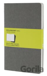 Moleskine – sada 3 stredných čistých zápisníkov Cahiers – svetlosivá