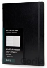 Moleskine – 12-mesačný diár 2014 čierny (veľký, týždenný, mäkká väzba)