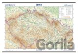 Česko - reliéf a povrch 1:375 000 nástěnná mapa